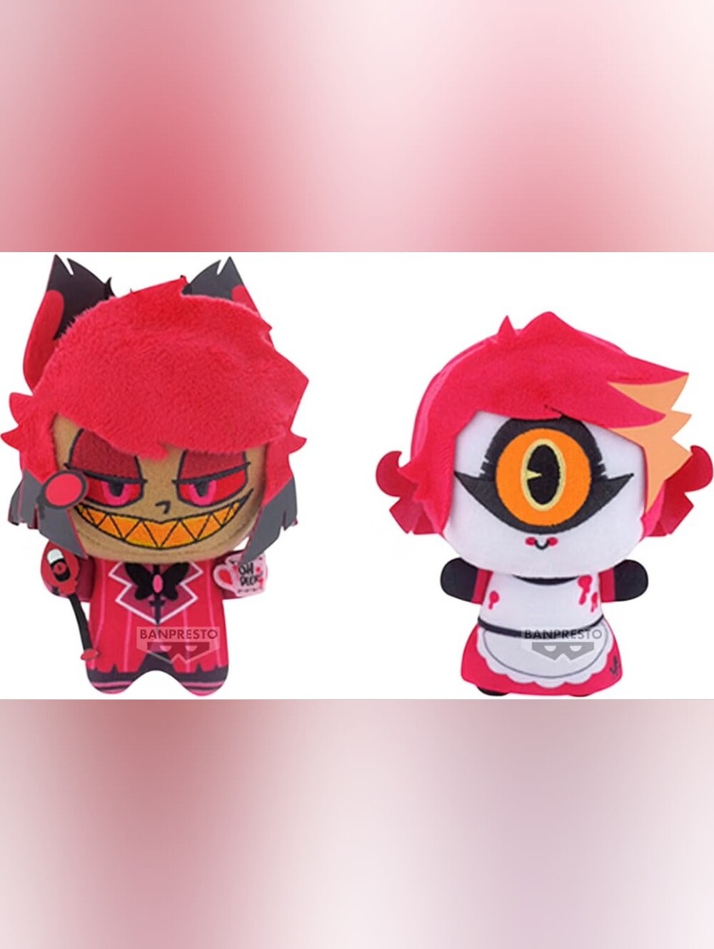 NEW Set of 2 Hazbin Hotel Banpresto Chibigurumi Plush Set Alastor & Niffty Clip